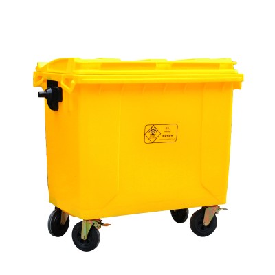 660 Liters Capacity Plastic Medical Waste Container Trash Can Recycle Garbage Bin