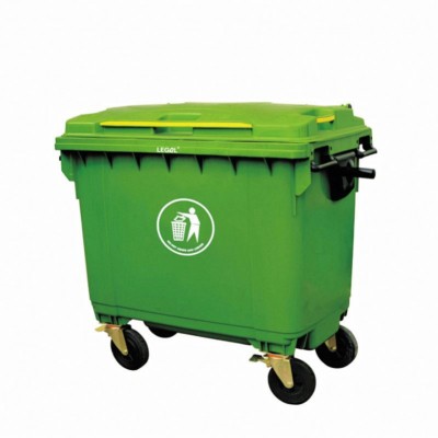 China wholesale plastic 660 litre 4 wheels trash can waste wheelie bin