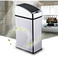 3L bathroom sensor stainless steel trash can mini table waste bin small narrow desk dustbin automatic infrared bin